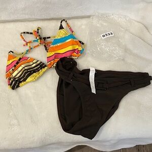 Unlisted Multicolor Striped Bikini Set